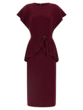 Norma Kamali Bordeaux Polyester Midi Dress