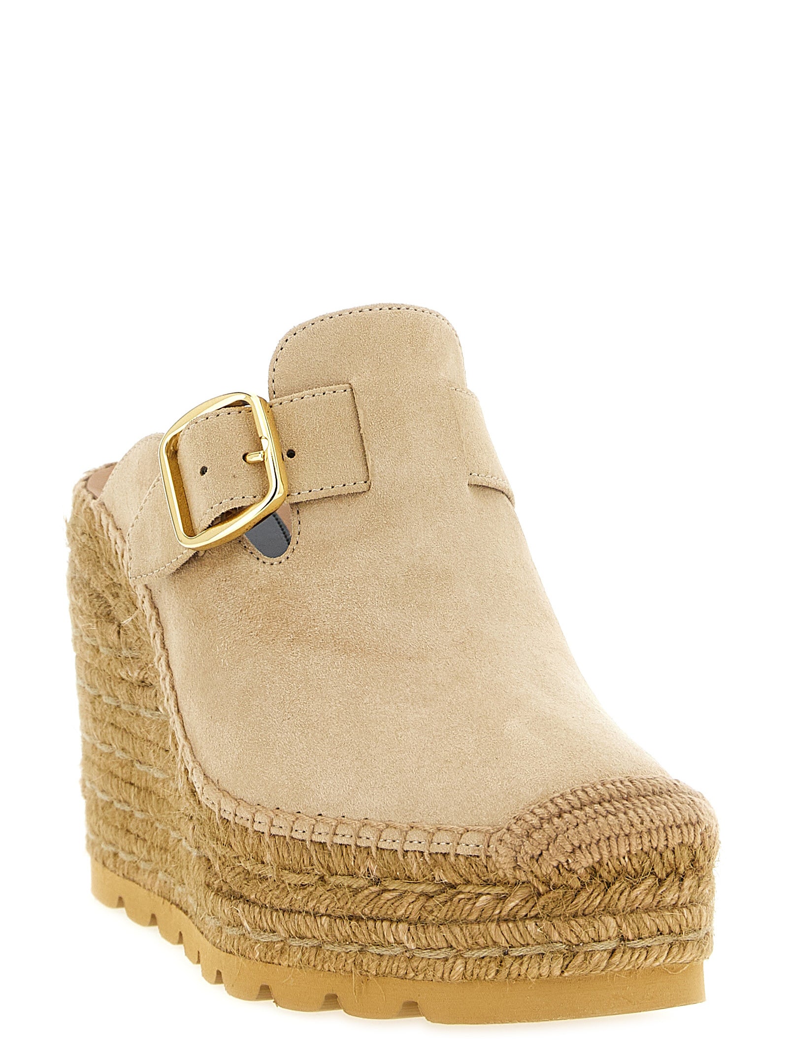 Stella McCartney Beige Viscose Wedge Sandals