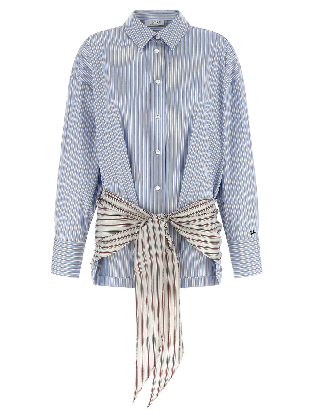 The Attico Blue Cotton Short Dress