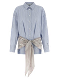 The Attico Blue Cotton Short Dress