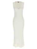 Ganni White Organic Cotton Long Dress
