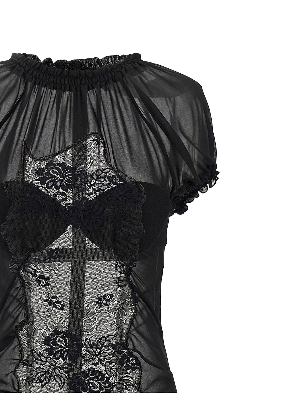 The Attico Black Cotton Midi Dress