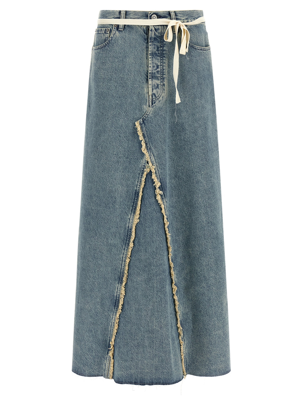 Maison Margiela Blue Cotton Mini Skirt