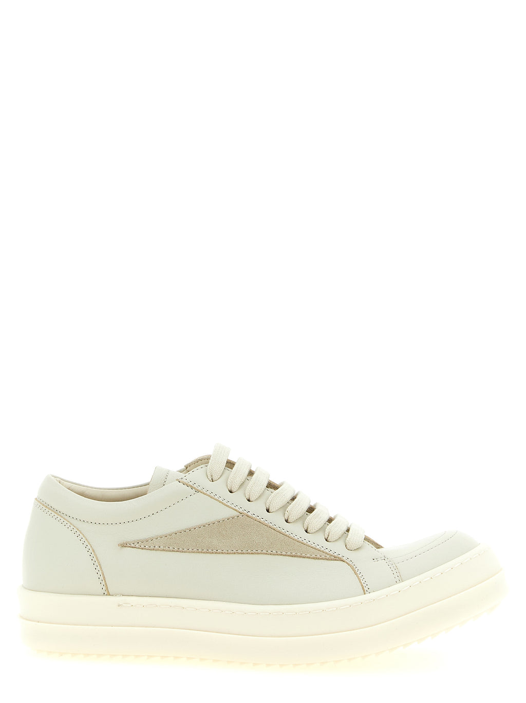Rick Owens Beige Cowhide Low Top Sneakers