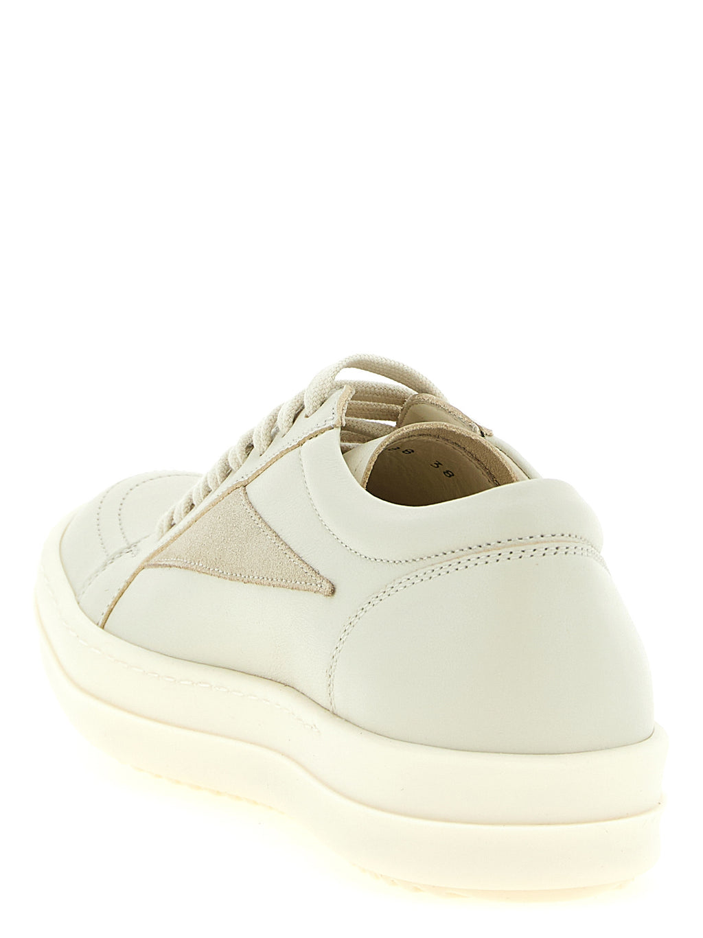 Rick Owens Beige Cowhide Low Top Sneakers