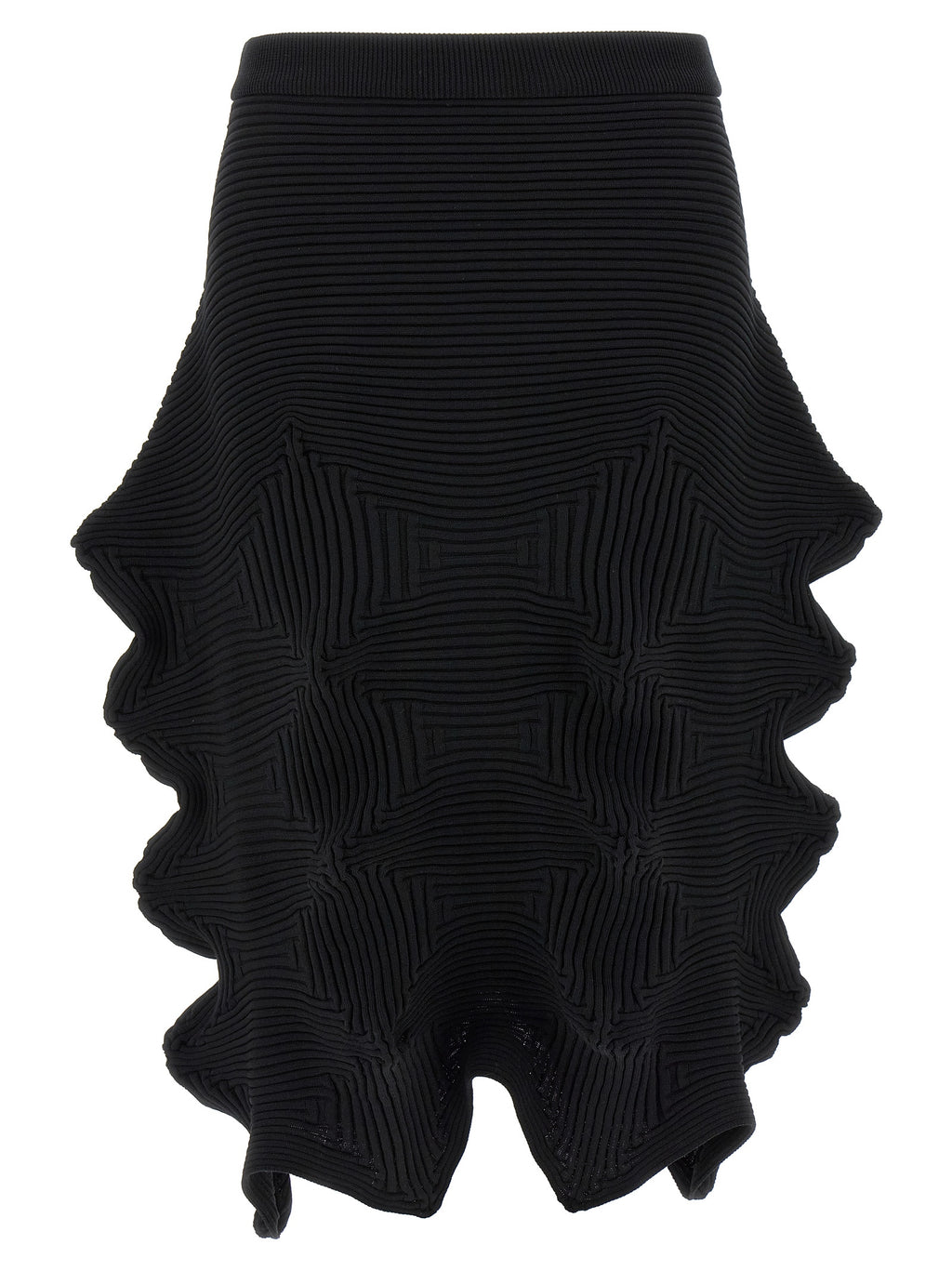 Issey Miyake Black Polyester Midi Skirt