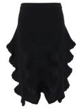 Issey Miyake Black Polyester Midi Skirt