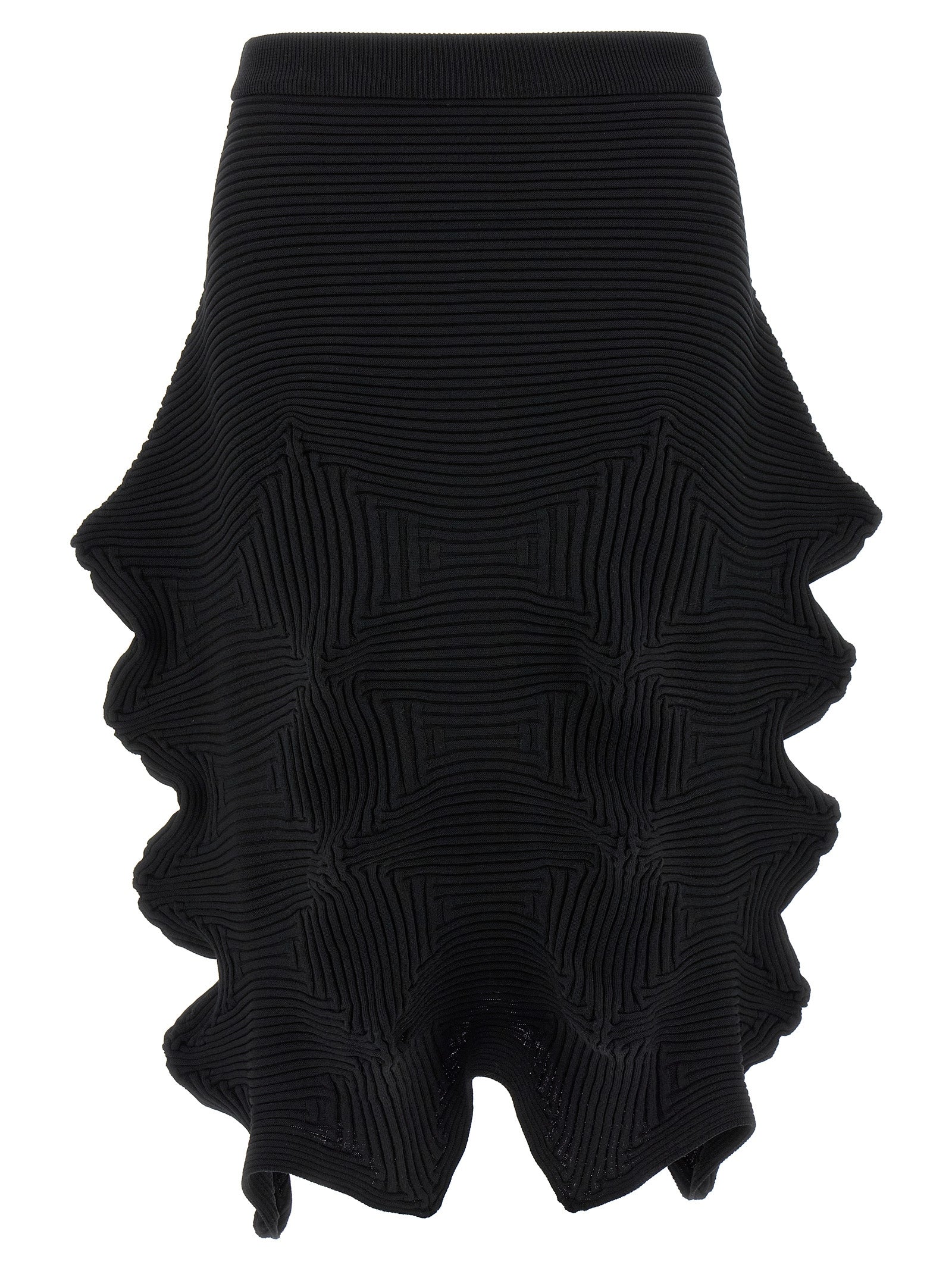 Issey Miyake Black Polyester Midi Skirt