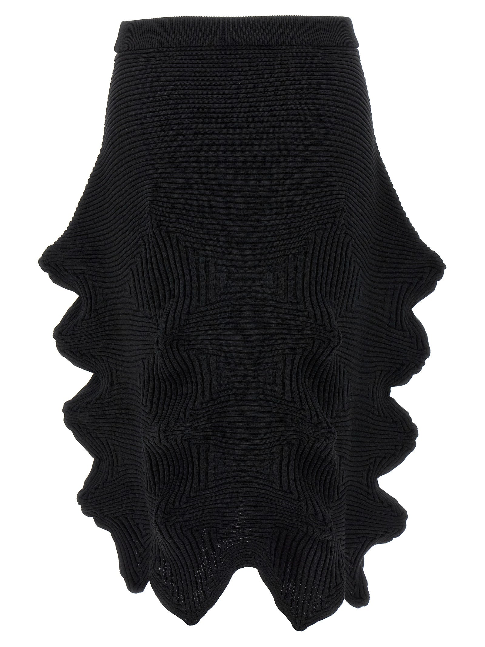 Issey Miyake Black Polyester Midi Skirt