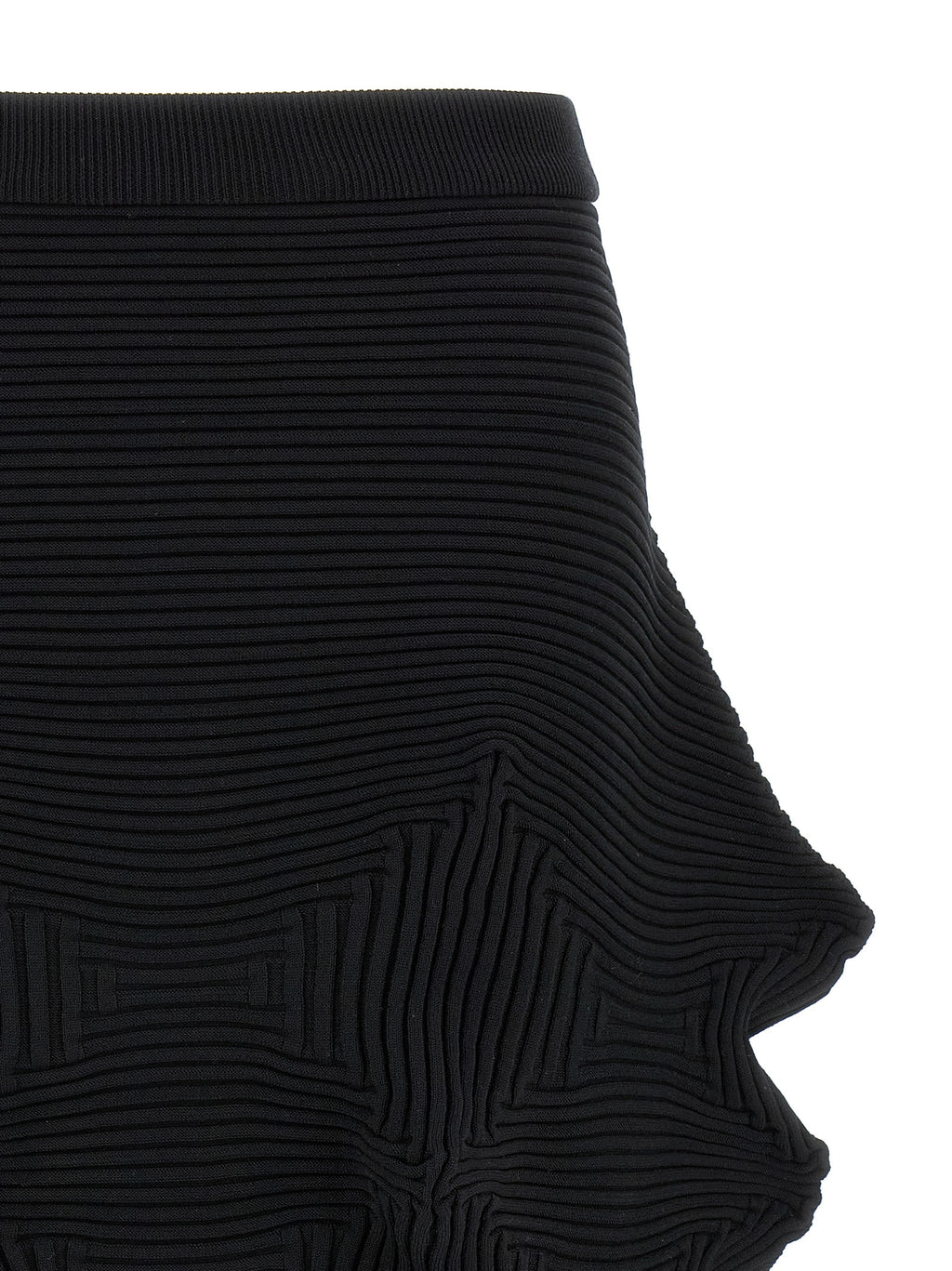 Issey Miyake Black Polyester Midi Skirt