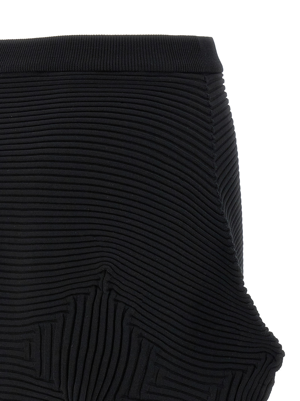 Issey Miyake Black Polyester Midi Skirt