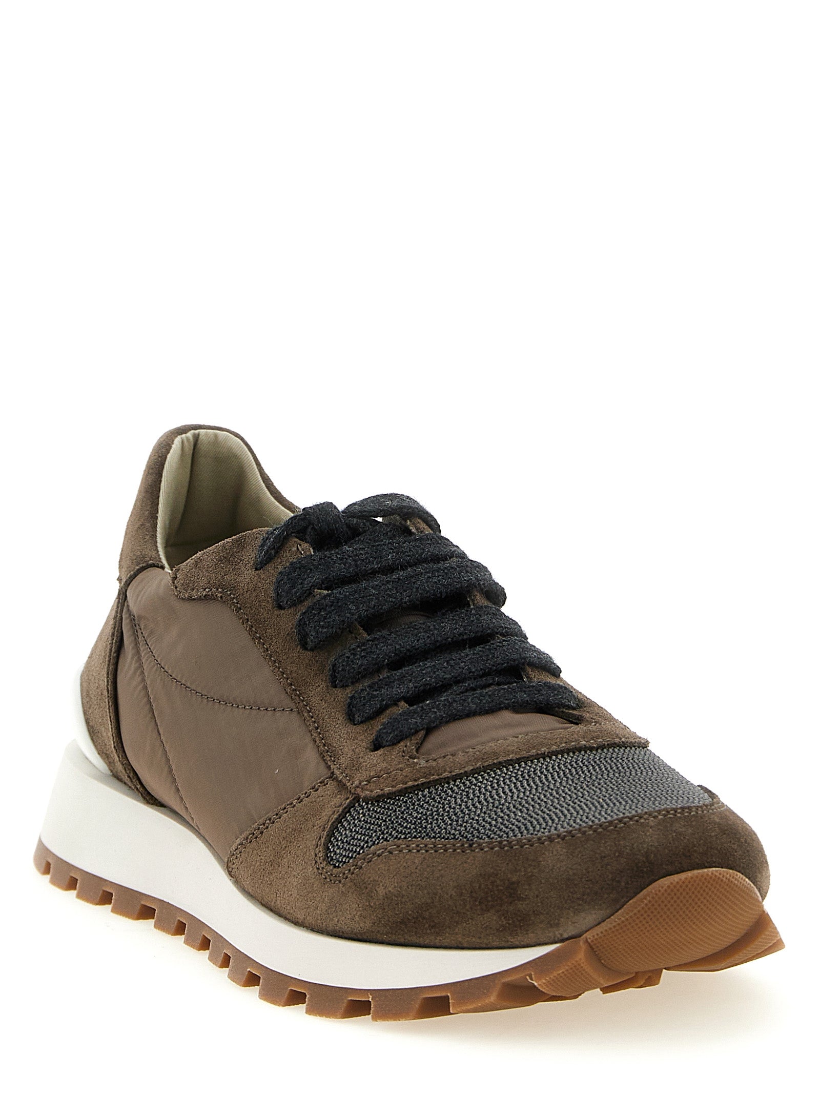 Brunello Cucinelli Bicolor Calfskin Athletic Sneakers