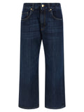 Brunello Cucinelli Blue Cotton Cropped Jeans