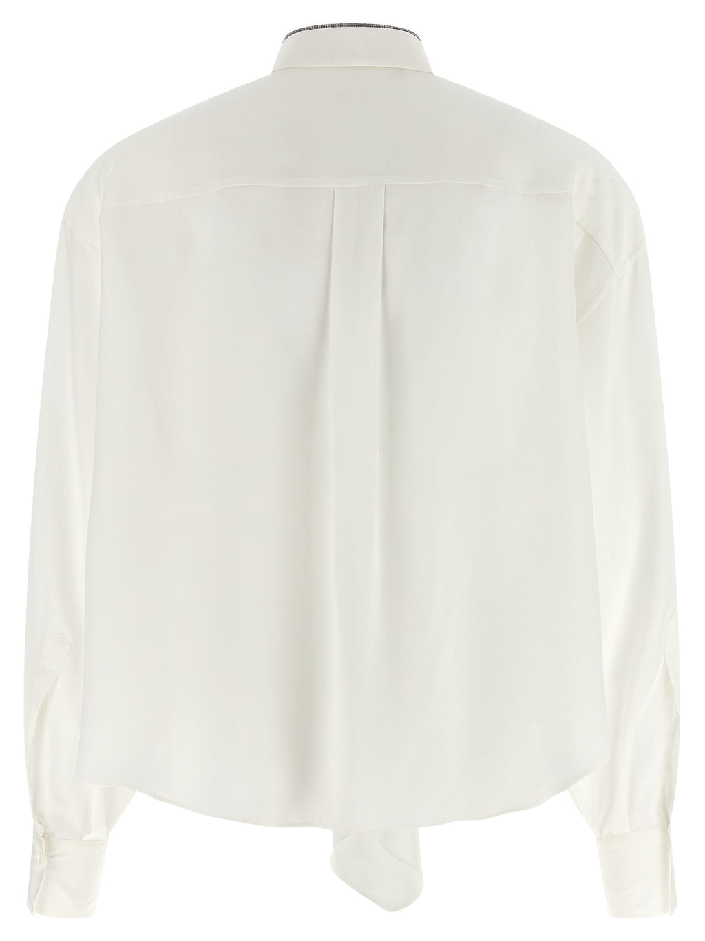 Brunello Cucinelli White Silk Blouse