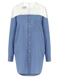 MM6 Maison Margiela Blue Cotton Blouse