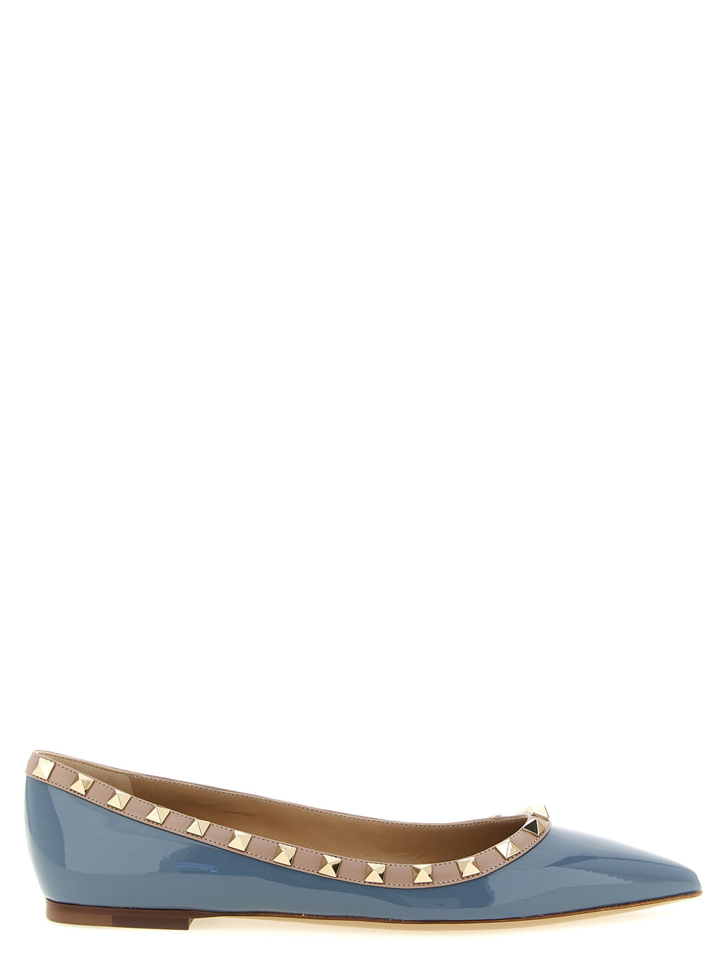 Valentino Garavani Gray Leather Ballet Flats