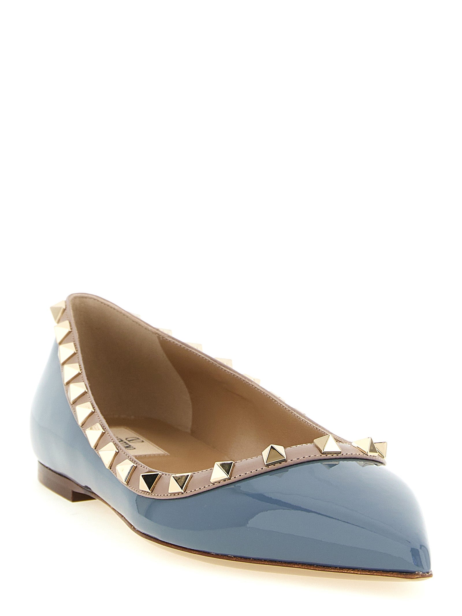 Valentino Garavani Gray Leather Ballet Flats