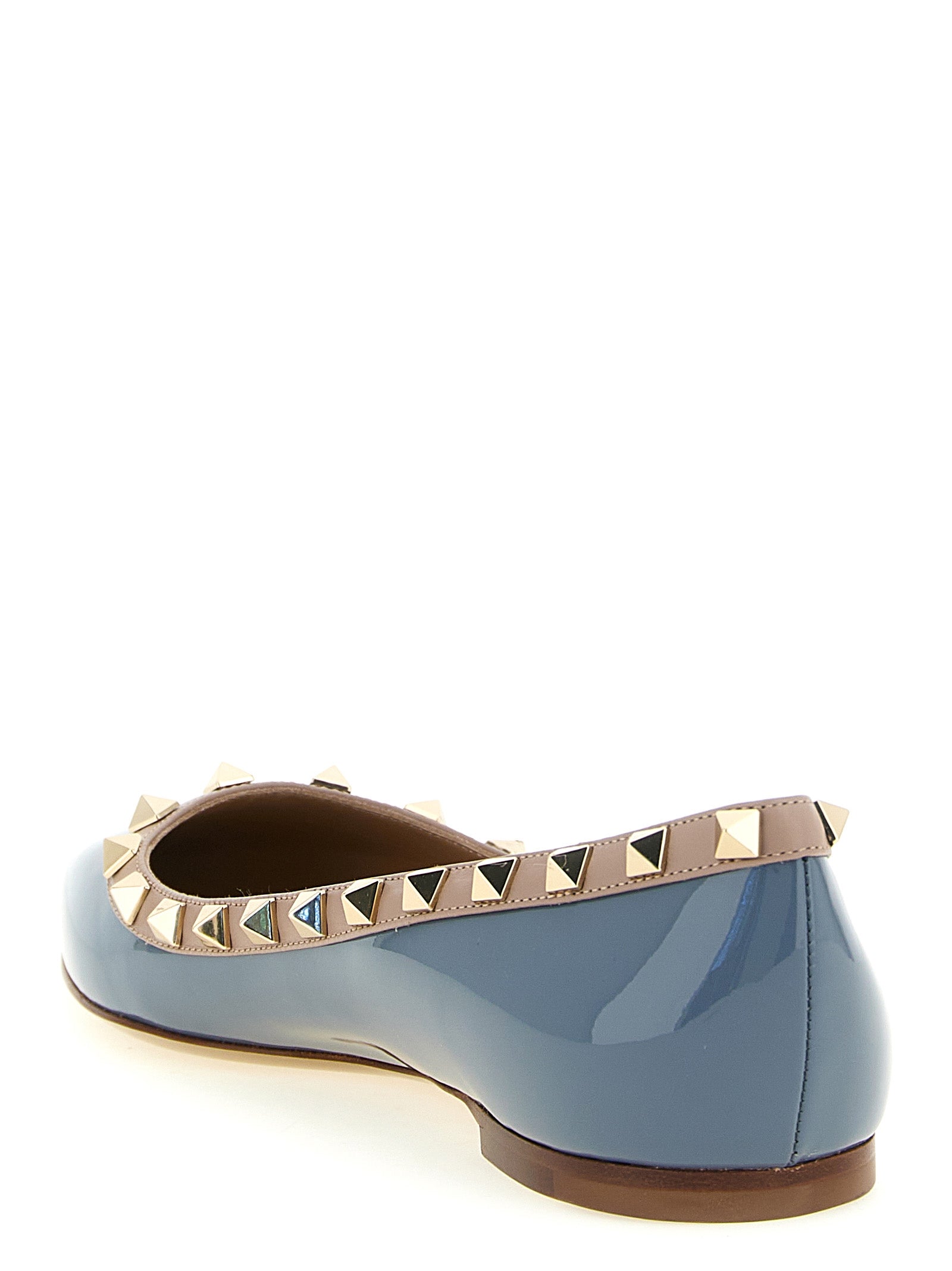 Valentino Garavani Gray Leather Ballet Flats