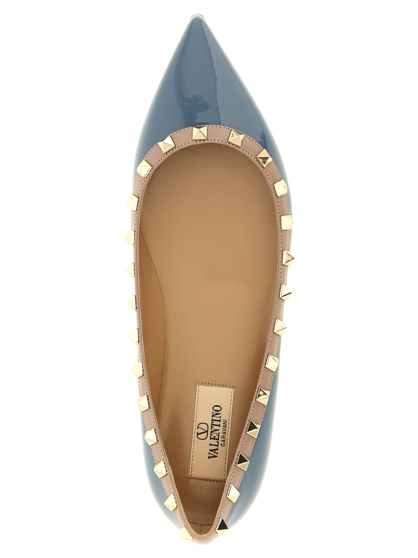 Valentino Garavani Gray Leather Ballet Flats