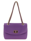 Valentino Garavani Purple Lamb Leather Shoulder Bag