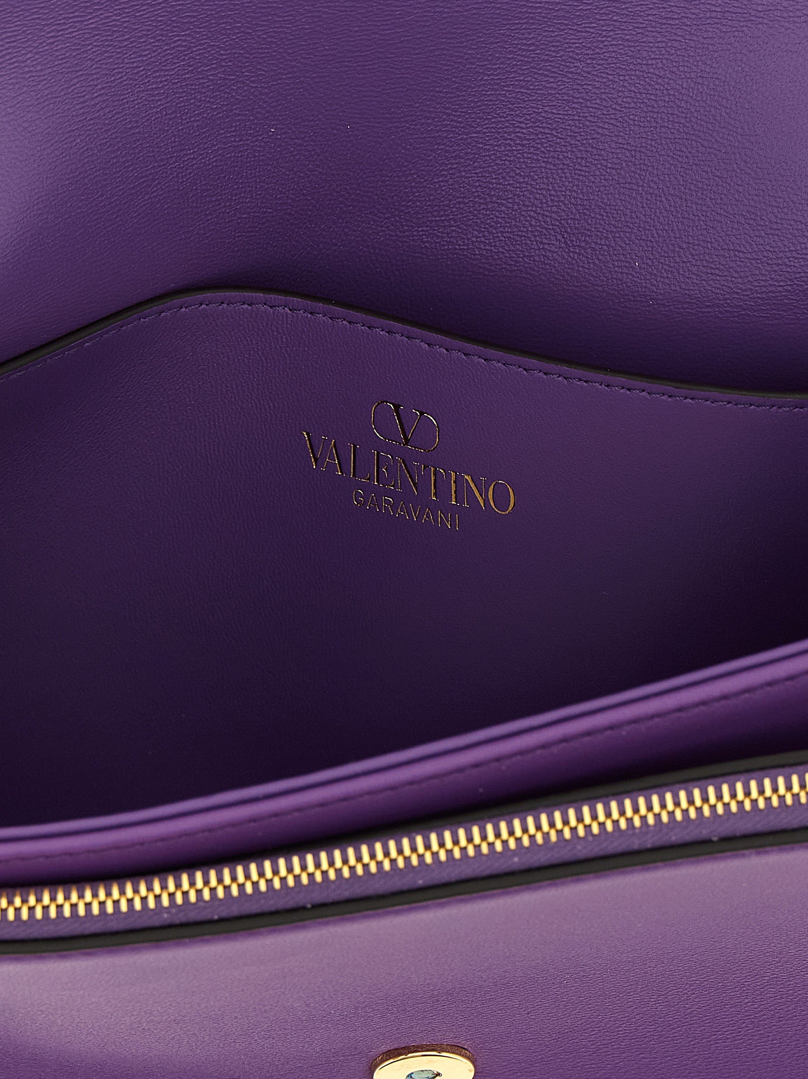 Valentino Garavani Purple Lamb Leather Shoulder Bag