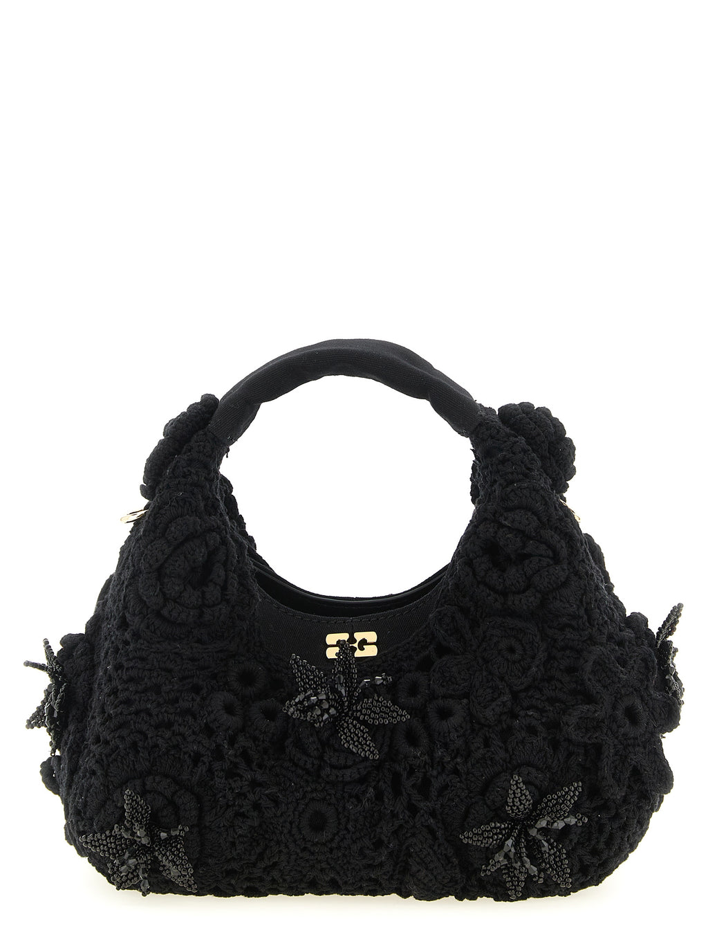 Ganni Black Organic Cotton Handbag