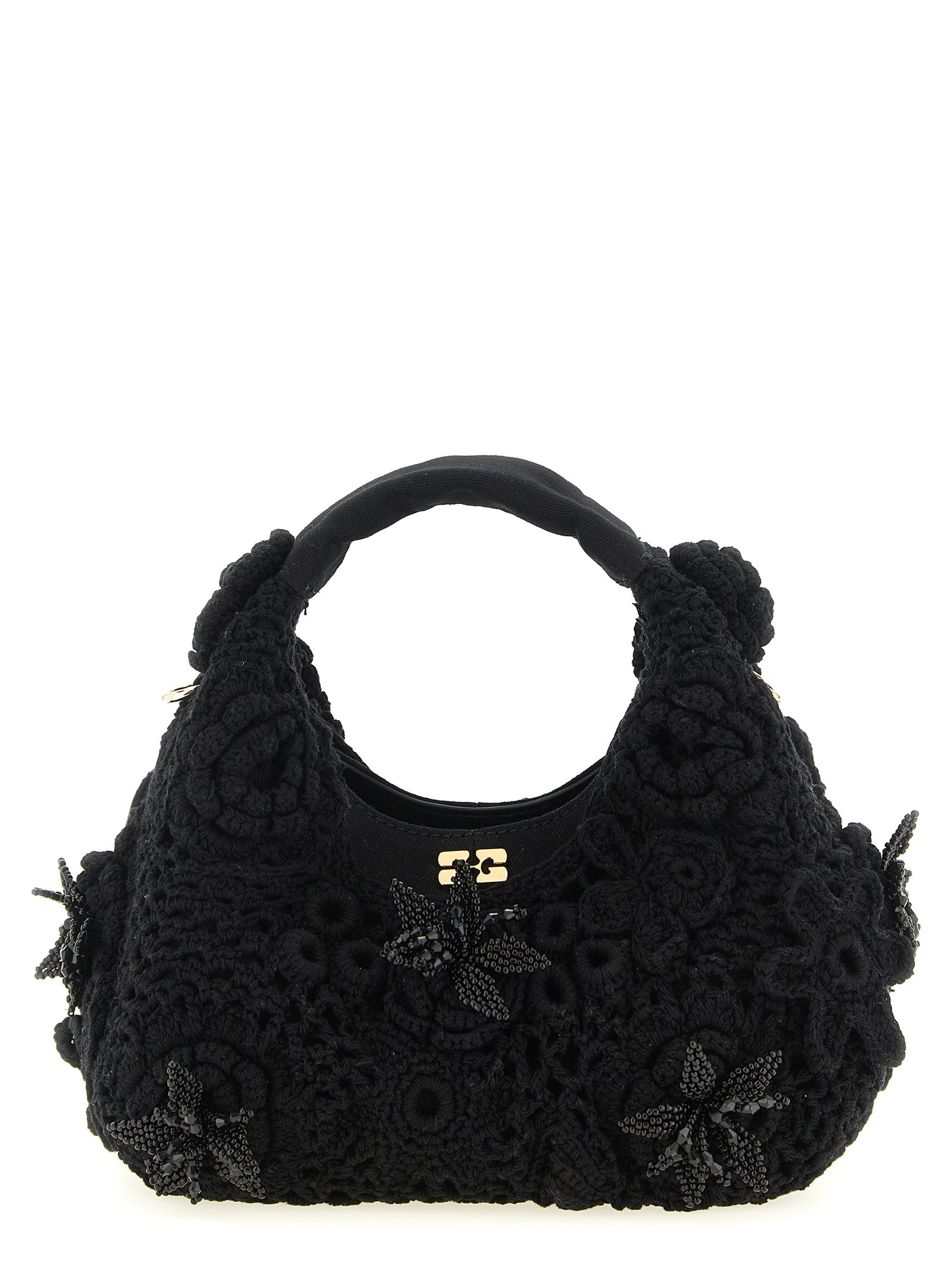 Ganni Black Organic Cotton Handbag
