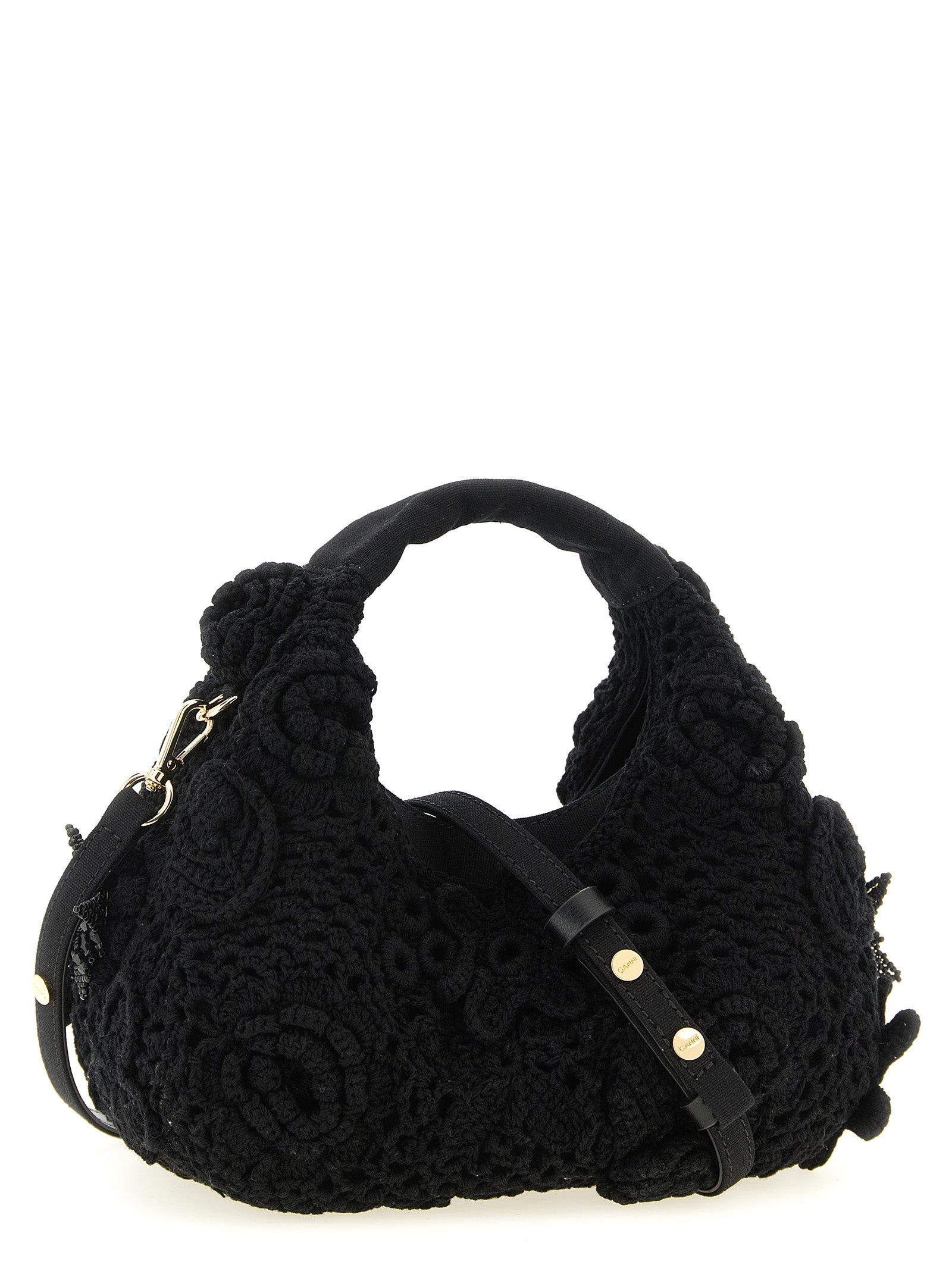 Ganni Black Organic Cotton Handbag