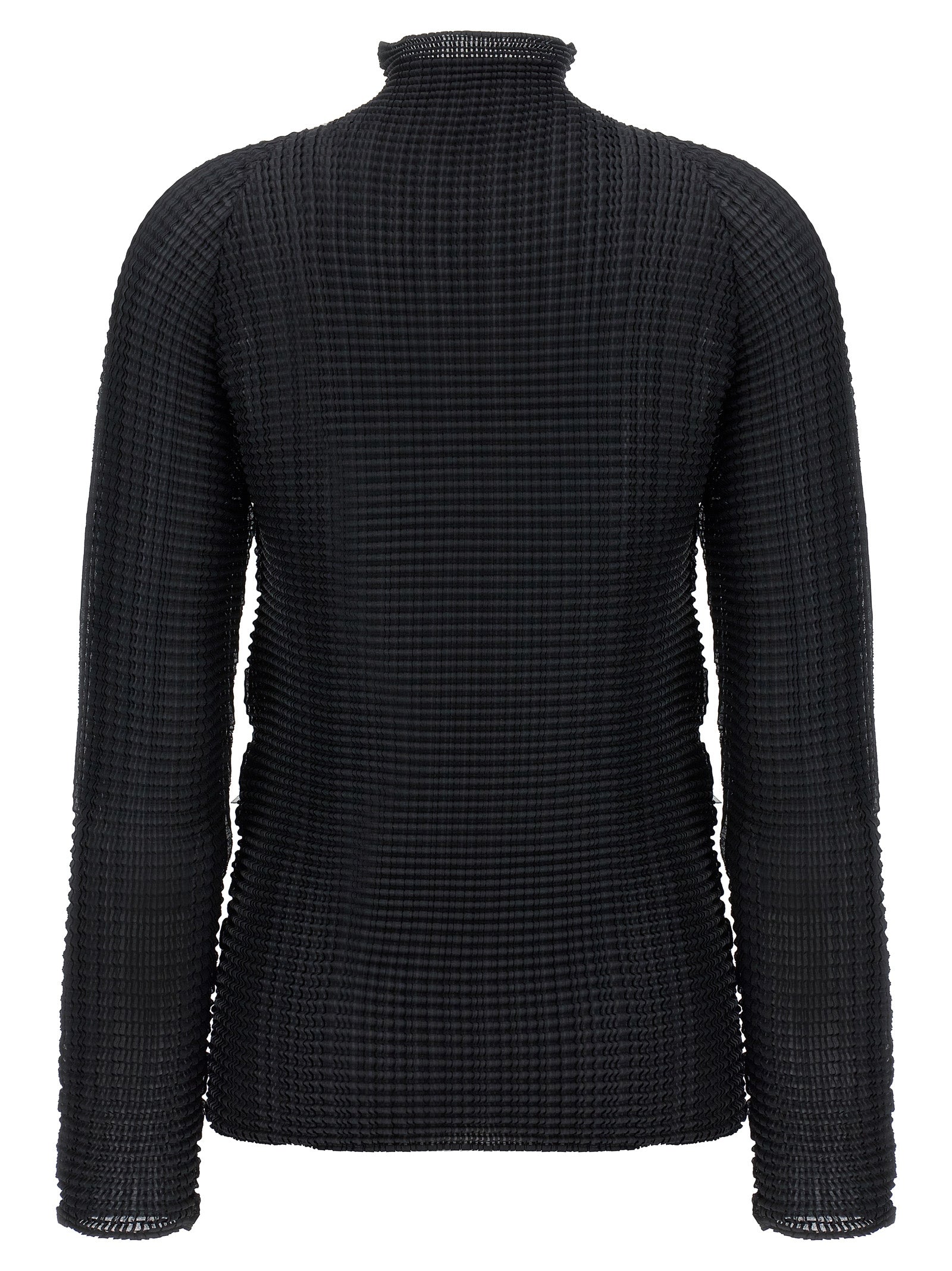 Issey Miyake Black Polyester Cardigan