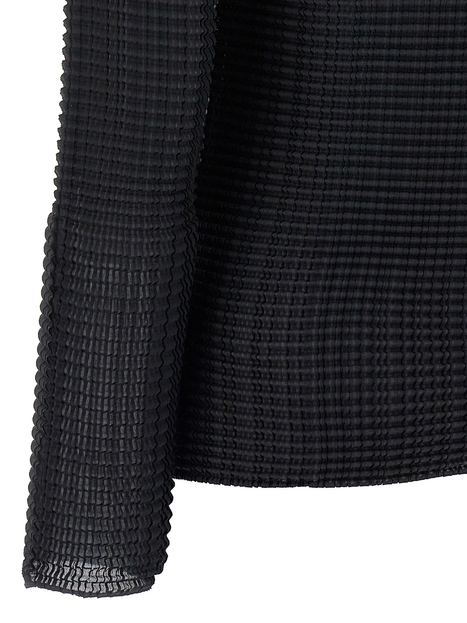 Issey Miyake Black Polyester Cardigan