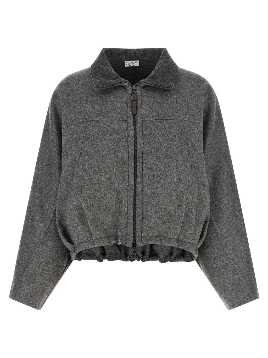 Brunello Cucinelli Gray Virgin Wool Full-Length Jacket