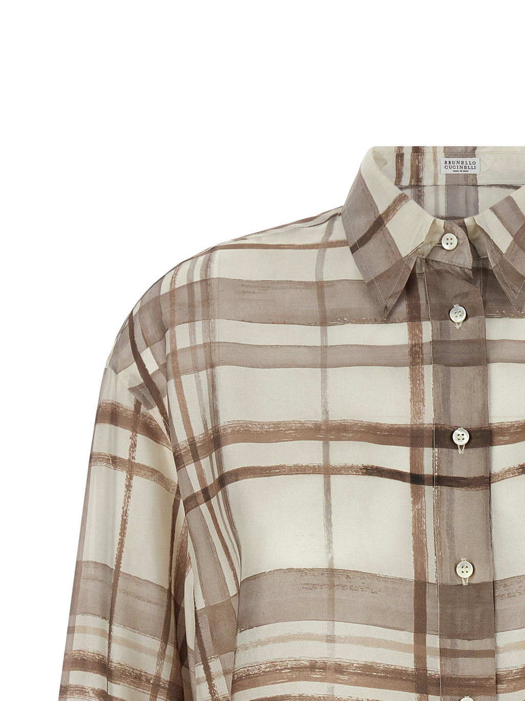 Brunello Cucinelli Beige Silk Blouse