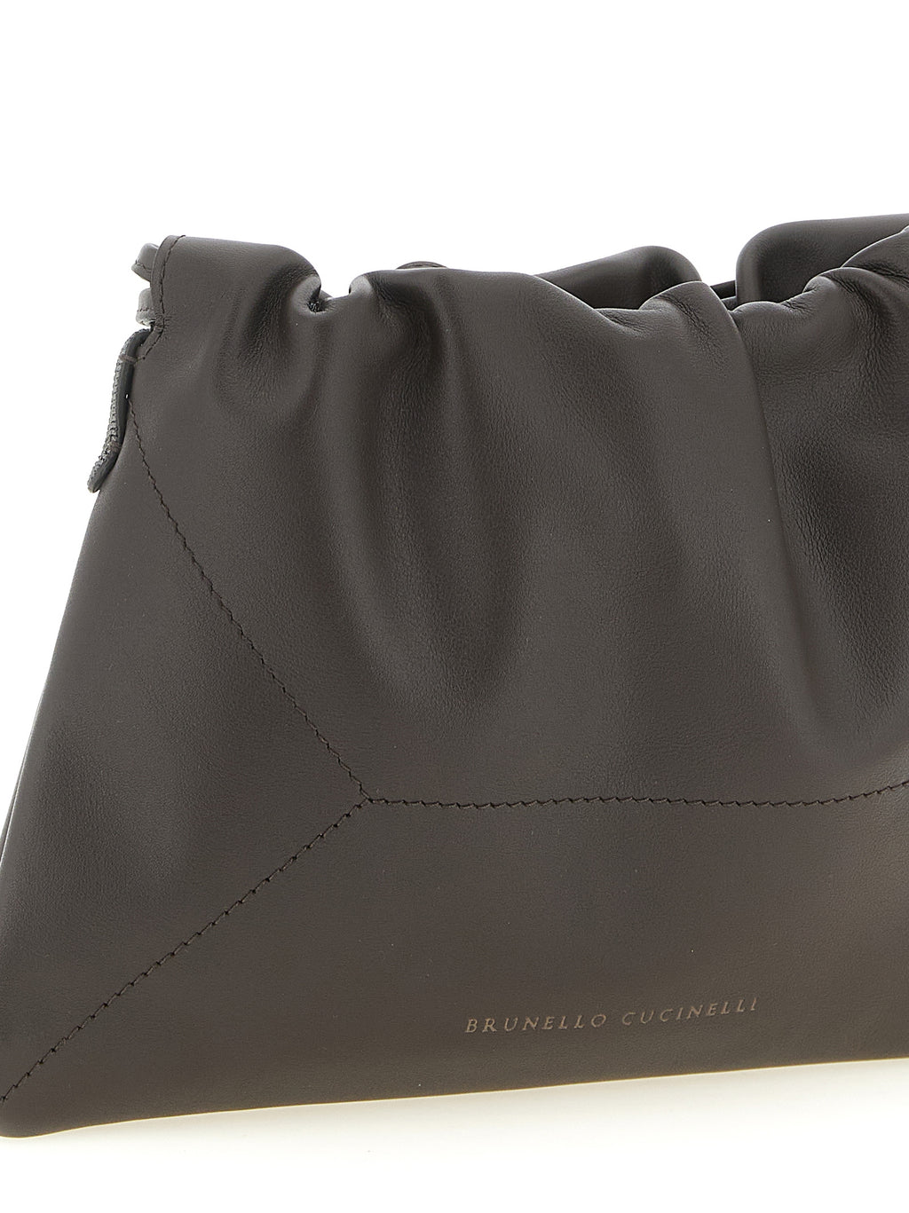 Brunello Cucinelli Brown Calfskin Clutch Bag