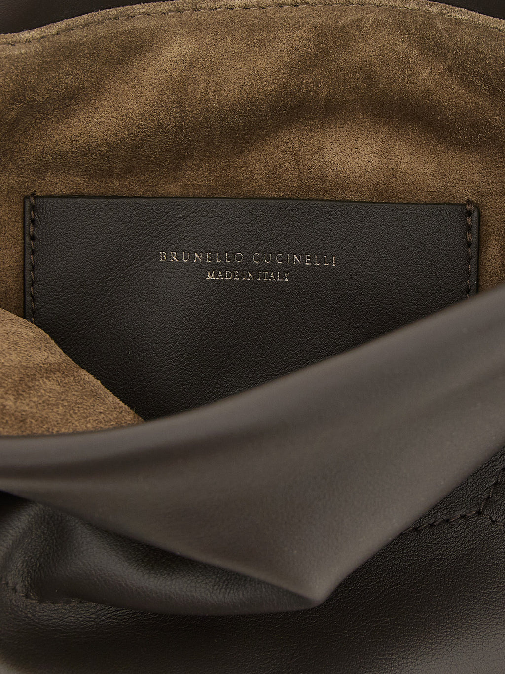 Brunello Cucinelli Brown Calfskin Clutch Bag