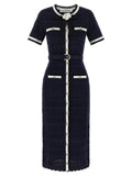 Self-Portrait Blue Cotton Midi Dress