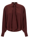 Brunello Cucinelli Bordeaux Silk Blouse