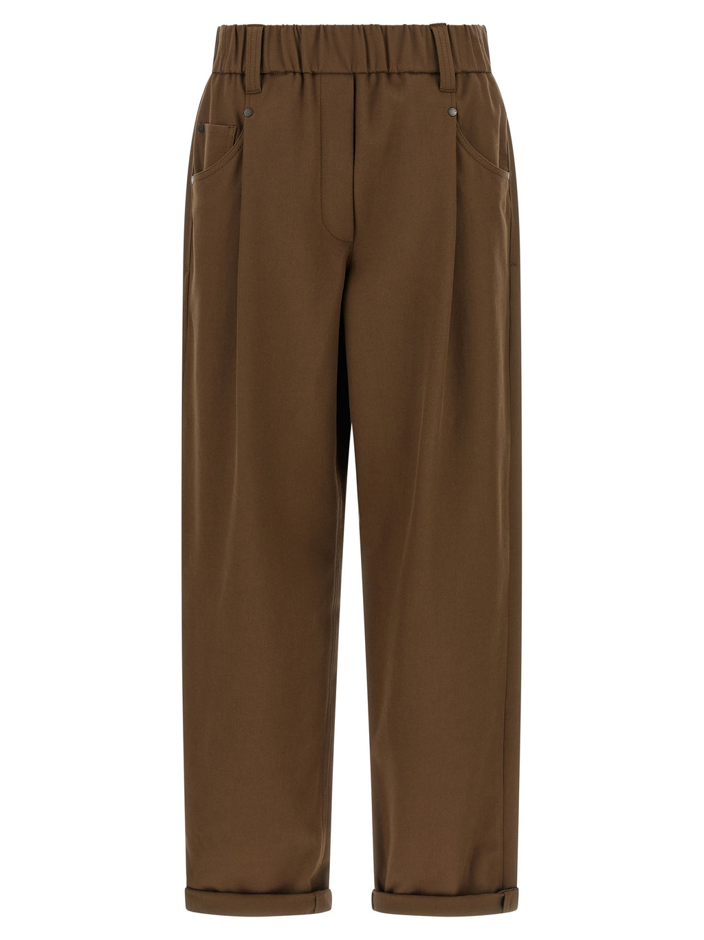 Brunello Cucinelli Brown Cotton Casual Pants