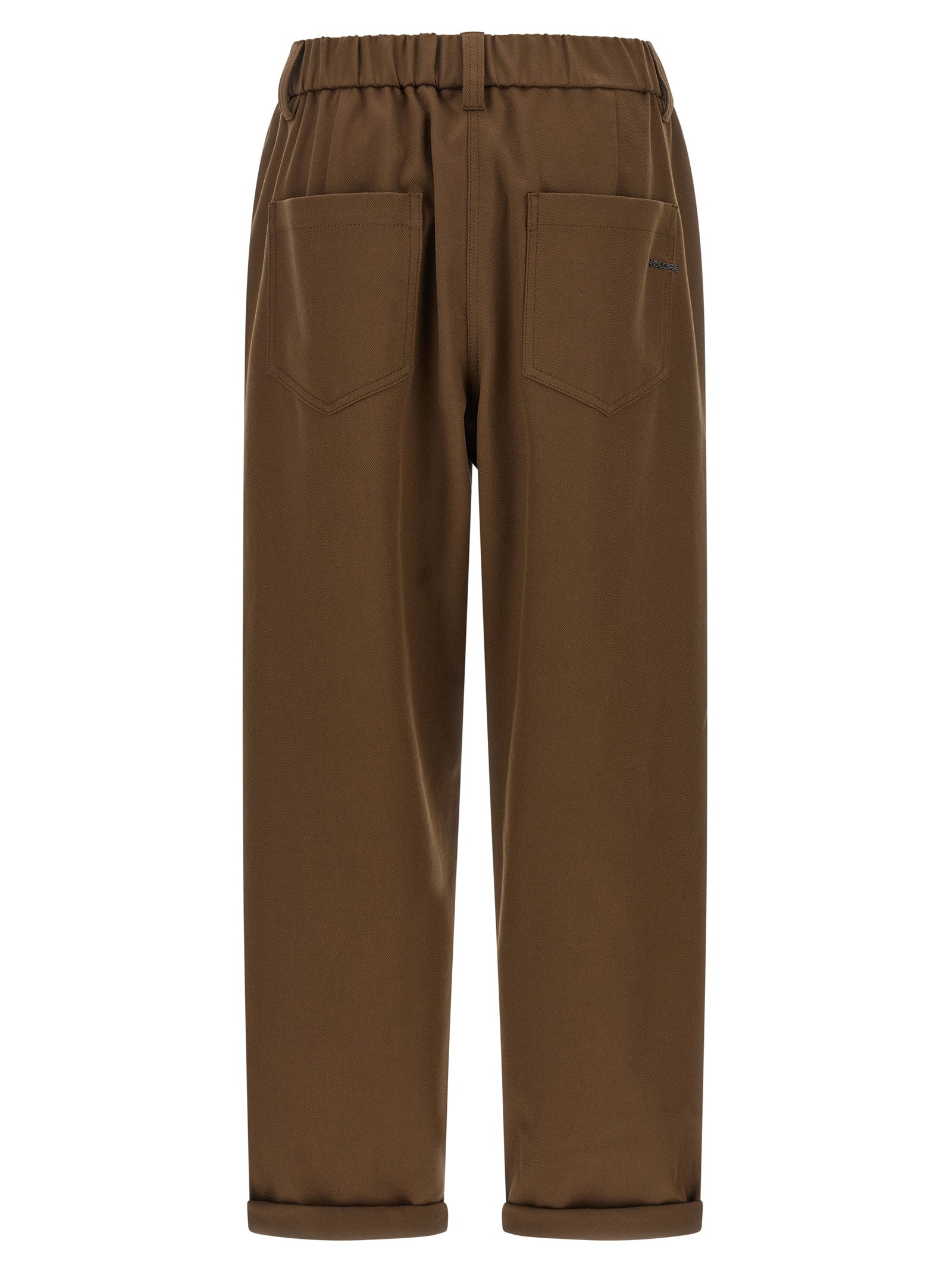 Brunello Cucinelli Brown Cotton Casual Pants