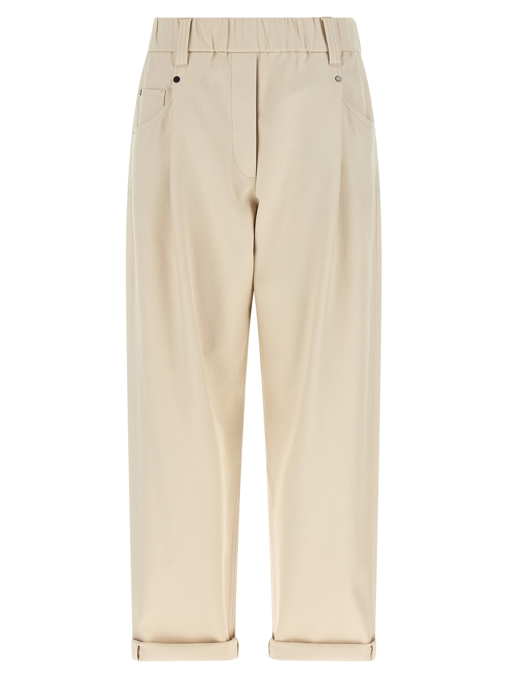 Brunello Cucinelli Beige Cotton Casual Pants