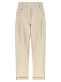 Brunello Cucinelli Beige Cotton Casual Pants