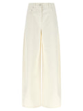 Brunello Cucinelli White Cotton Relaxed Fit Jeans