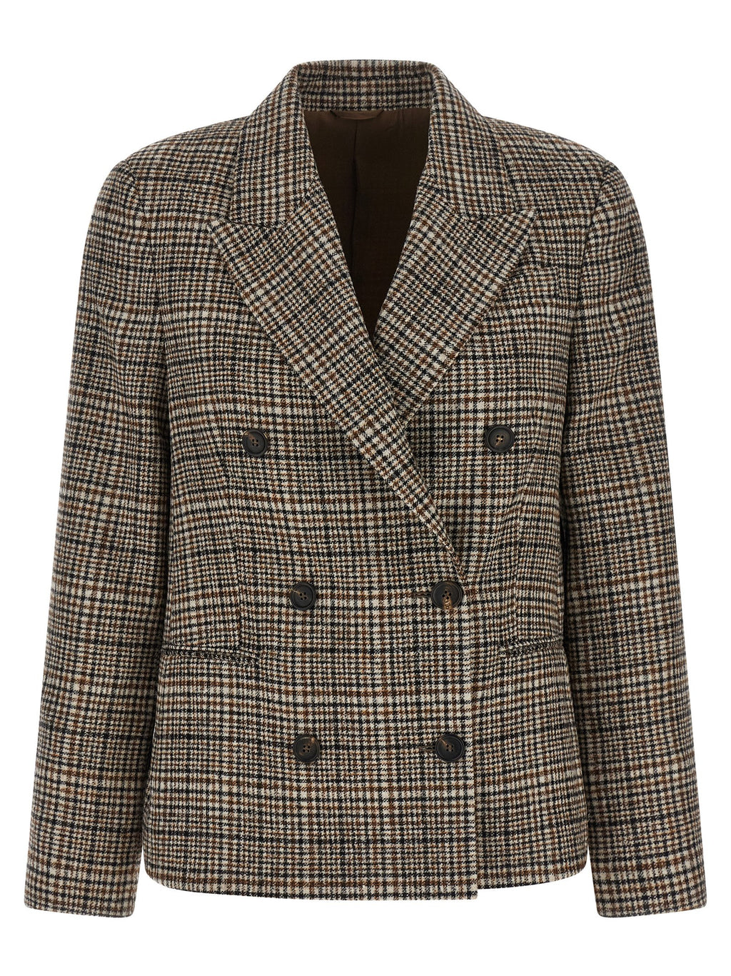 Brunello Cucinelli Beige Alpaca Leather Blazer