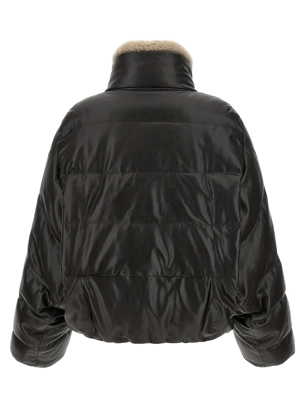 Brunello Cucinelli Brown Lamb Leather Leather Jacket