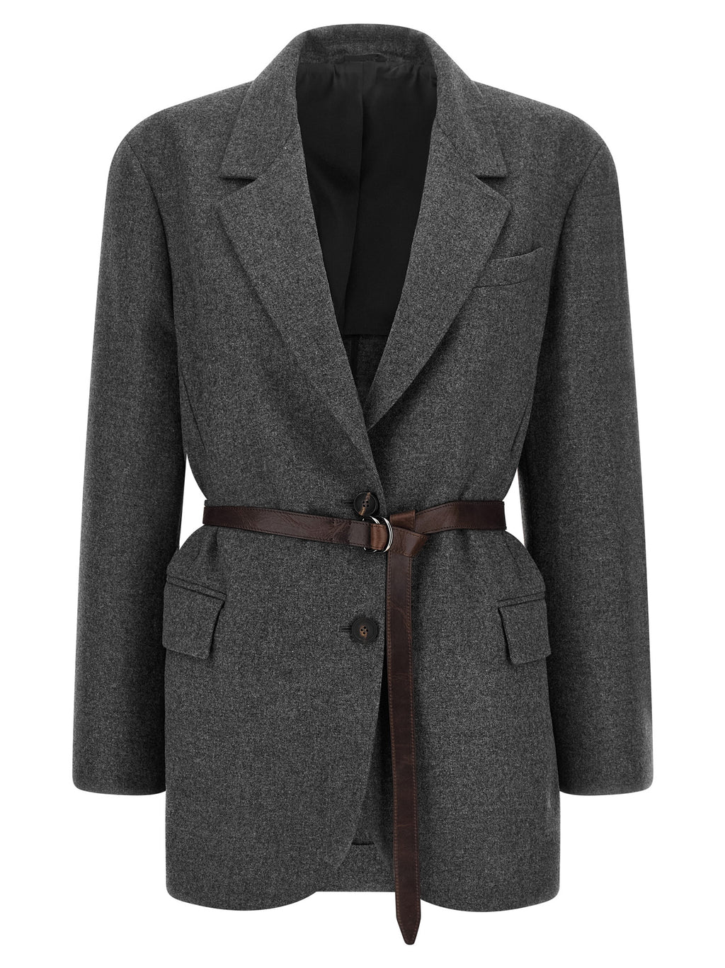 Brunello Cucinelli Gray Virgin Wool Blazer