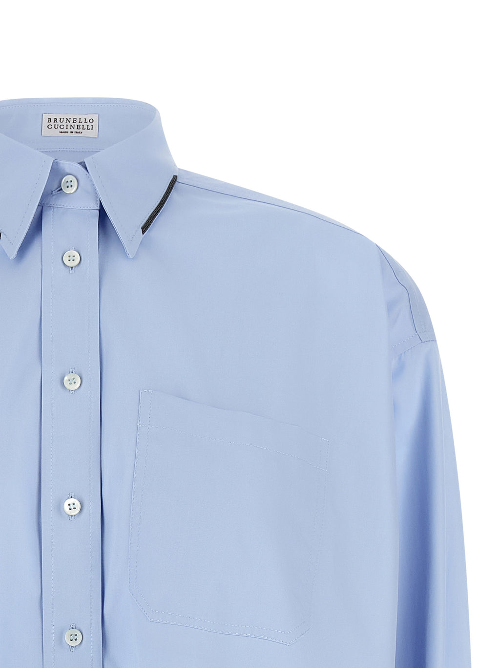 Brunello Cucinelli Blue Cotton Blouse