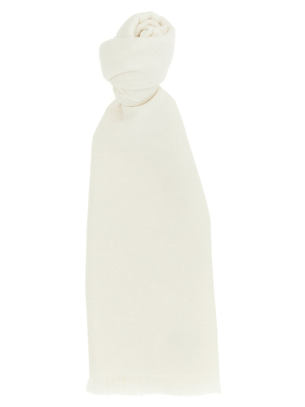 Brunello Cucinelli White Cashmere Scarf