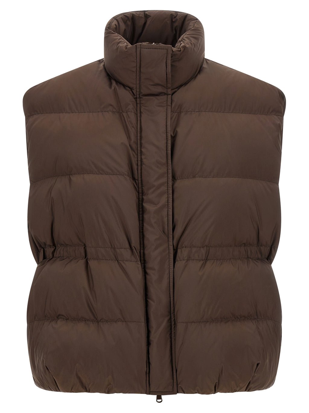 Brunello Cucinelli Brown Polyester Sleeveless Jacket