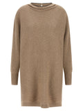 Brunello Cucinelli Beige Virgin Wool Short Dress