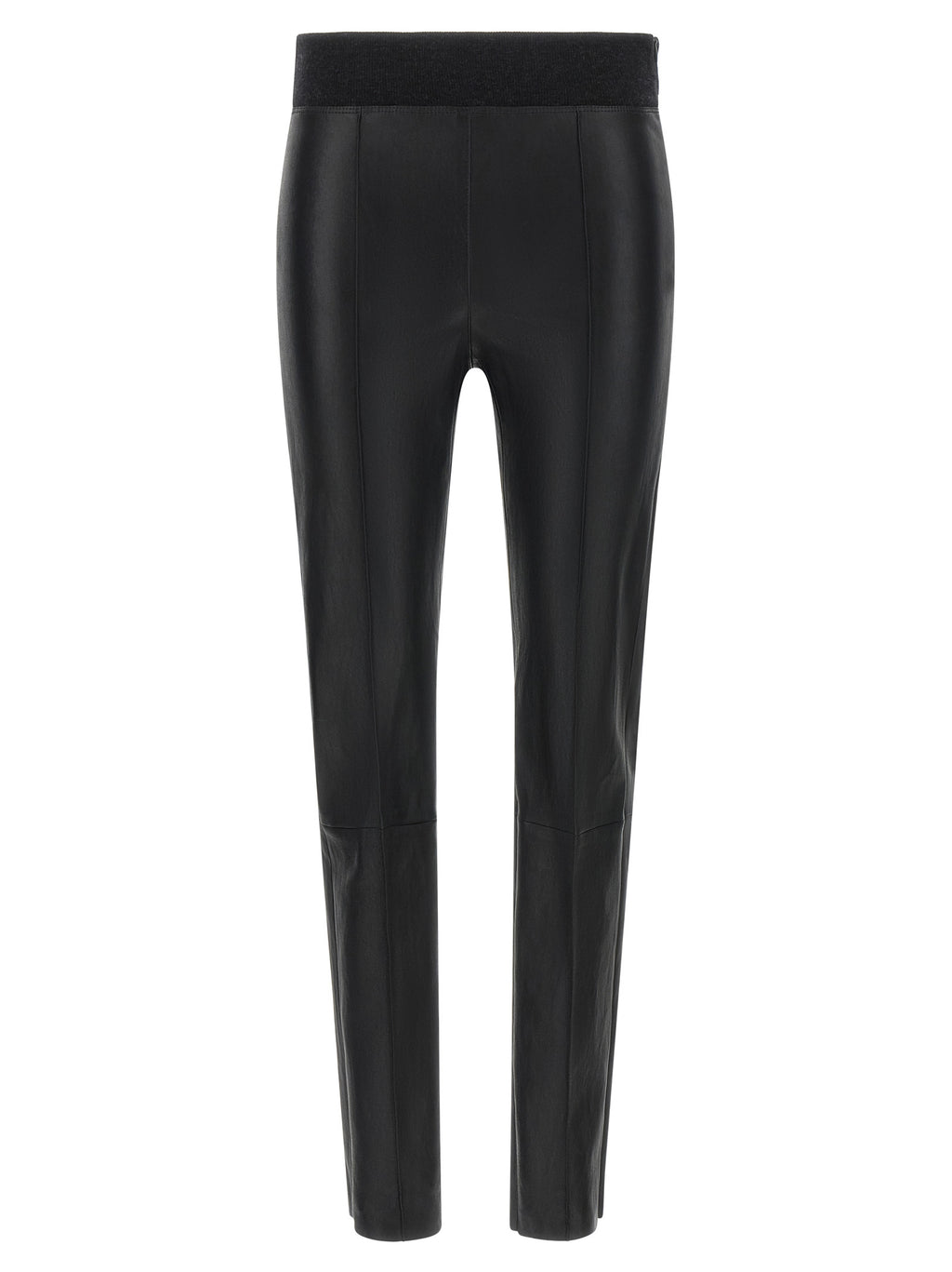 Brunello Cucinelli Black Lamb Leather Leggings