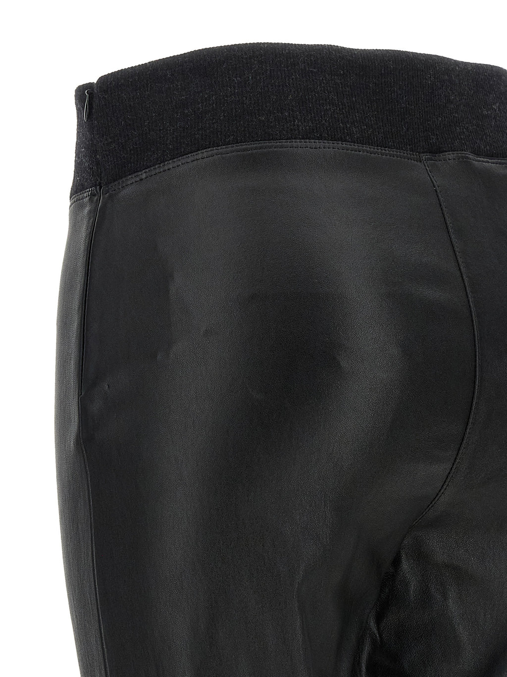 Brunello Cucinelli Black Lamb Leather Leggings
